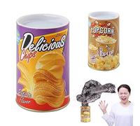 Lattina di serpente per patatine fritte, lattina di serpente per patatine di Halloween 2 pezzi riutilizzabile impermeabile divertente ingannevole salto primavera sorpresa giocattolo portatile leggero