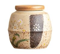Lattina di tè Vasi in ceramica per la casa per conservare il tè alla rinfusa Piccoli vasetti in ceramica portatili con coperchio Vasetti per margherite creativi dipinti a mano Contenitore