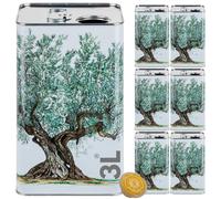 LATTINA per OLIO EVO in METALLO BIANCO CONTENITORE da 3 Litri + TAPPO ERMETICO