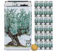 LATTINA per OLIO EVO in METALLO BIANCO CONTENITORE da 3 Litri + TAPPO ERMETICO