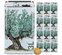 LATTINA per OLIO EVO in METALLO BIANCO CONTENITORE da 3 Litri + TAPPO ERMETICO