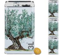 LATTINA per OLIO EVO in METALLO BIANCO CONTENITORE da 3 Litri + TAPPO ERMETICO