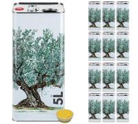 LATTINA per OLIO EVO in METALLO BIANCO CONTENITORE da 5 Litri con DOPPIO TAPPO