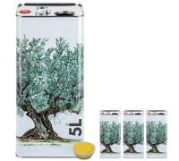 LATTINA per OLIO EVO in METALLO BIANCO CONTENITORE da 5 Litri con DOPPIO TAPPO