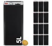 LATTINA per OLIO EVO in METALLO NERO CONTENITORE da 5 Litri con DOPPIO TAPPO