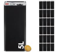 LATTINA per OLIO EVO in METALLO NERO CONTENITORE da 5 Litri con DOPPIO TAPPO