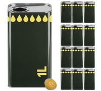 LATTINA per OLIO EVO in METALLO VERDE CONTENITORE da 1 Litro con TAPPO ERMETICO