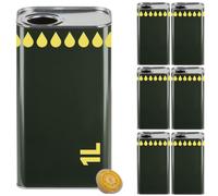 LATTINA per OLIO EVO in METALLO VERDE CONTENITORE da 1 Litro con TAPPO ERMETICO