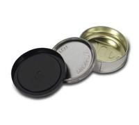 Lattine con linguetta da 100 ml per tonno, autosigillanti, con coperchio in plastica nera
