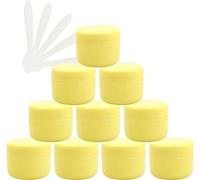 Lattine di cosmetici. 12 PC con coperchio a vite, vasetto con rivestimento interno for balsamo for labbra gel cosmetico da viaggio + spatola 5X(Yellow,1.7 Ounces)