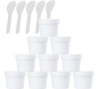 Lattine di cosmetici. Contenitore for cosmetici vuoto a tenuta stagna da 12 pezzi con coperchi e spatola da 6 pezzi(White,100ml)