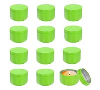 Lattine per candele 3oz, 12pcs con coperchio verde chiaro, per metallo