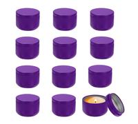 Lattine per candele 3oz, 12pcs con coperchio, vuote viola