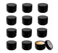 Lattine per candele 3oz, 12pcs vuote con coperchio, nere