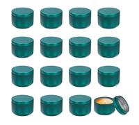 Lattine per candele 3oz, 16pcs con coperchi verde brillante