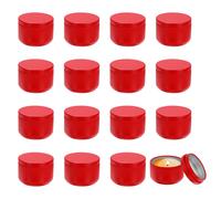 Lattine per candele 3oz, 16pcs con coperchio, rosso, per vuoto