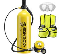 L'attrezzatura per Bombole Subacquee da 2 Litri Fornisce 40 Minuti di Respiro, Bombola di Ossigeno Subacquea Portatile con Zaino E Occhiali da Immersione, Resistente alla Pressione E A, Yellow