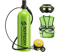L'attrezzatura per Bombole Subacquee da 2 Litri Fornisce 40 Minuti di Respiro, Bombola di Ossigeno Subacquea Portatile con Zaino E Occhiali da Immersione, Resistente alla Pressione E A, Green