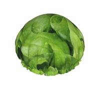 Lattuga verde,Cuffia da doccia, cuffia da notte, doppio strato, impermeabile, elastica, riutilizzabile.