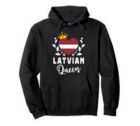 Latvian Queen Latvia Flag Proud Latvian Woman Felpa con Cappuccio