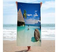 Latwerio Microfibra Telo Mare Maldive, Maldive Teli Mare Asciugatura Rapida, Assorbente, Leggero, 3D Telo da Mare per Viaggi, Fitness, Yoga, Sauna, Telo Bagno 70 x 150 s8905