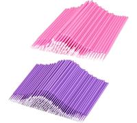LauCentral 200 micro pennelli applicatori per trucco, bacchette usa e getta per mascara per extension ciglia, strumenti di precisione per il trucco degli occhi