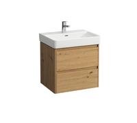LAUFEN BASE 2.0 bâti-support pour lavabo, 2 tiroirs, SoftClose, système de rangement inclus, pour H810963, 572x446x515mm, H4112721082671, H4112721082671, Colorazione: Quercia selvatica