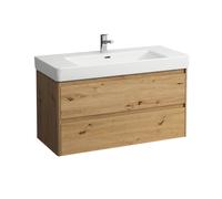 LAUFEN BASE 2.0 bâti-support pour lavabo, 2 tiroirs, SoftClose, système de rangement inclus, pour H813966, 1021x446x515mm, H4113121082671, H4113121082671, Colorazione: Quercia selvatica