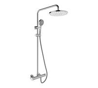 LAUFEN CityPro Liberty Système de douche, avec thermostat, pomme de douche orientable x250mm, y compris douchette et flexible de douche, HF501957100600, HF501957100600