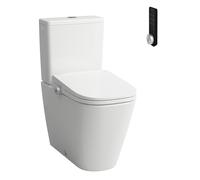 LAUFEN Cleanet Meda WC au sol combiné, avec WC douche à poser, Silent Flush, sans rebord, à fond creux, 370x680mm, H606110000S002, H606110000S002