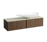 LAUFEN Il Bagno Alessi Élément à tiroirs, 1 trou pour robinet, plaque de pierre Calce Avorio, découpe à droite, 160x50x37cm, pour vasque de toilette H81897 4, H4313450976301, H4313450976301, Colorazio