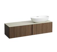 LAUFEN Il Bagno Alessi Élément à tiroirs, 1 trou pour robinet, plaque de pierre Calce Avorio, découpe à droite, 160x50x37cm, pour vasque de toilette H81897 5, H4313560976301, H4313560976301, Colorazio