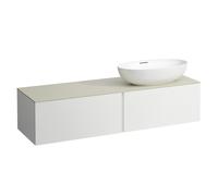 LAUFEN Il Bagno Alessi Élément à tiroirs, 1 trou pour robinet, plaque de pierre Calce Avorio, découpe à droite, 160x50x37cm, pour vasque de toilette H81897 5, H4313560972601, H4313560972601, Colorazio