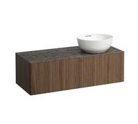 LAUFEN Il Bagno Alessi Élément à tiroirs, 1 trou pour robinet, plaque de pierre Marrone Naturale, découpe à droite, 120x50x37cm, pour vasque de toilette H81897 5, H4323170976301, H4323170976301, Color