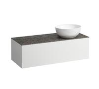 LAUFEN Il Bagno Alessi Élément à tiroirs, 1 trou pour robinet, plaque de pierre Marrone Naturale, découpe à droite, 120x50x37cm, pour vasque de toilette H81897 5, H4323170979991, H4323170979991, Color
