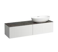 LAUFEN Il Bagno Alessi Élément à tiroirs, 1 trou pour robinet, plaque de pierre Marrone Naturale, découpe à droite, 160x50x37cm, pour vasque de toilette H81897 5, H4323560972601, H4323560972601, Color