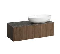 LAUFEN Il Bagno Alessi Élément à tiroirs, 1 trou pour robinet, plaque de pierre Marrone Naturale, découpe à droite, 120x50x37cm, pour vasque de toilette H81897 7, H4323190976301, H4323190976301, Color