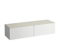 LAUFEN Il Bagno Alessi Élément à tiroirs, plaque de pierre Calce Avorio, sans découpe, 160x50x37mm, 2 tiroirs, H4313300972601, H4313300972601, Colorazione: Bianco opaco