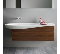 Lavabo Laufen Alessi one, sottopiano, senza foro per rubinetto, senza sfioratore, mensola a destra, 1200x500, H814973, Colorazione: Bianco con LCC