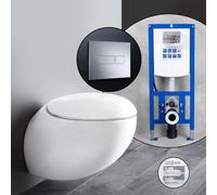 LAUFEN IL BAGNO ALESSI One set completo WC sospeso con elemento incasso neeos,, H8209714000001+16601CR#SET, IL BAGNO ALESSI One bianco [WC > WC con Elementi Incasso]