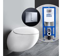LAUFEN IL BAGNO ALESSI One set completo WC sospeso con elemento incasso neeos,, H8209714000001+16791CR#SET, IL BAGNO ALESSI One bianco [WC > WC con Elementi Incasso]