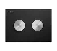 LAUFEN INEO Plaque de déclenchement Groove, pour élément de WC, commande à deux quantités, H9001171240001, H9001171240001, Colorazione: Nero opaco con pulsanti in acciaio inox spazzolato