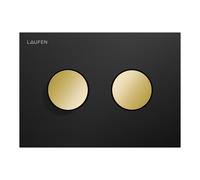 LAUFEN INEO Plaque de déclenchement Groove, pour élément de WC, commande à deux quantités, H9001171250001, H9001171250001, Colorazione: Nero opaco con pulsanti dorati lucidi