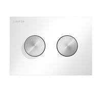 LAUFEN INEO Plaque de déclenchement Groove, pour élément de WC, commande à deux quantités, H9001171940001, H9001171940001, Colorazione: Bianco lucido con pulsanti in acciaio inox spazzolato