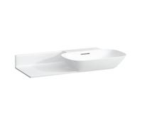 Lavabo Laufen INO, senza foro per rubinetto, con troppopieno, ripiano in ceramica a sinistra, 900x450 mm, H813301, Colorazione: Bianco