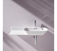 Lavabo Laufen INO, 1 foro per rubinetto, con troppopieno, ripiano in ceramica a sinistra, 900x450 mm, H813301, Colorazione: Bianco con LCC