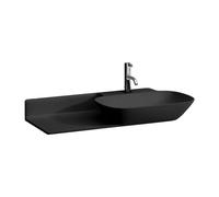 Laufen INO lavabo, 1 trou pour robinet, sans trop-plein, tablette céramique à gauche, 900x450mm, H8133017161111, H8133017161111, Colorazione: Nero opaco