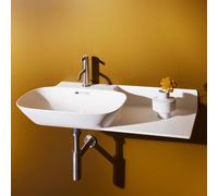 Laufen INO lavabo, 1 foro per rubinetto, con troppopieno, ripiano in ceramica a destra, 900x450mm, H813302, Colorazione: Bianco opaco