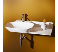 Laufen INO lavabo, 1 trou pour robinet, sans trop-plein, tablette céramique à droite, 900x450mm, H8133027571111, H8133027571111, Colorazione: Bianco opaco