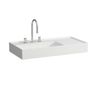 LAUFEN Kartell lavabo, 2 trous pour robinets, sans trop-plein, tablette à droite, 900x460mm, H8103387578151, H8103387578151, Colorazione: Neve (bianco opaco)